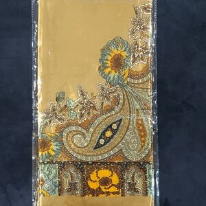 Floral Paisley Scarf in Gold, Yellow and Brown